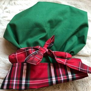 COPY - Satin lined scrub cap/ sleep bonnet. Holiday style